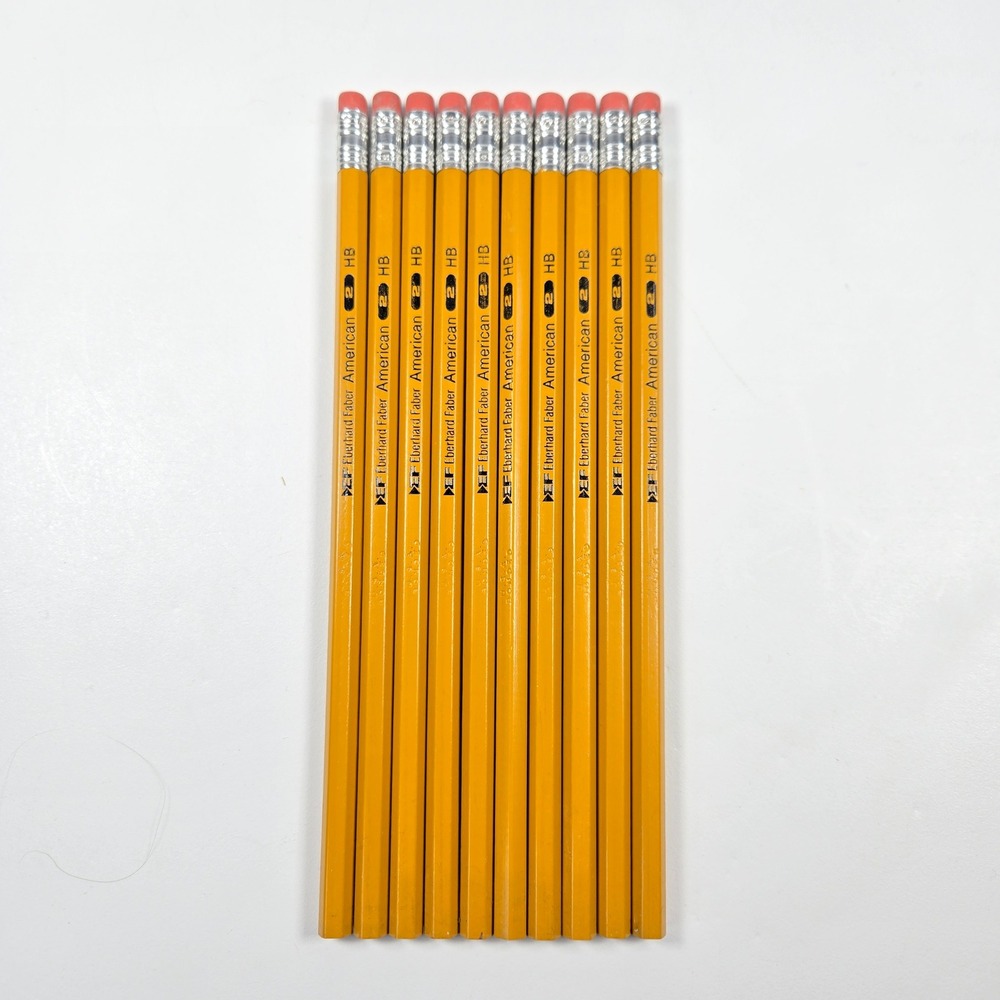 Vintage Eberhard Faber American Pencils No 2 HB Yellow Wood Made in USA 10 Count - Picture 7 of 10